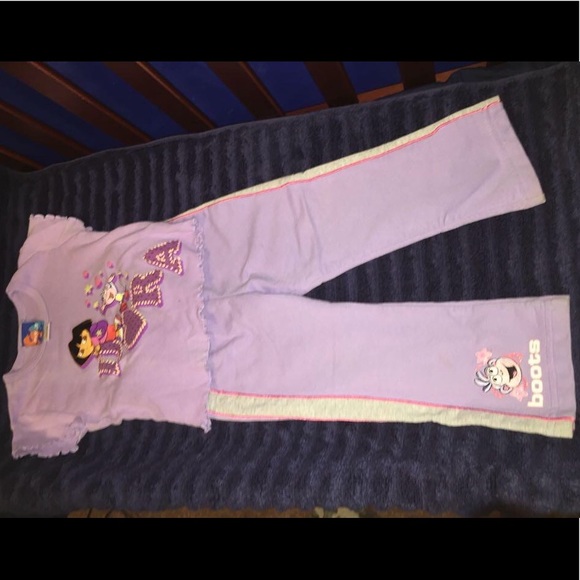 Nickelodeon Dora The Explorer 2 Piece Pajama Shorts Set Toddler Girl 2T 3T